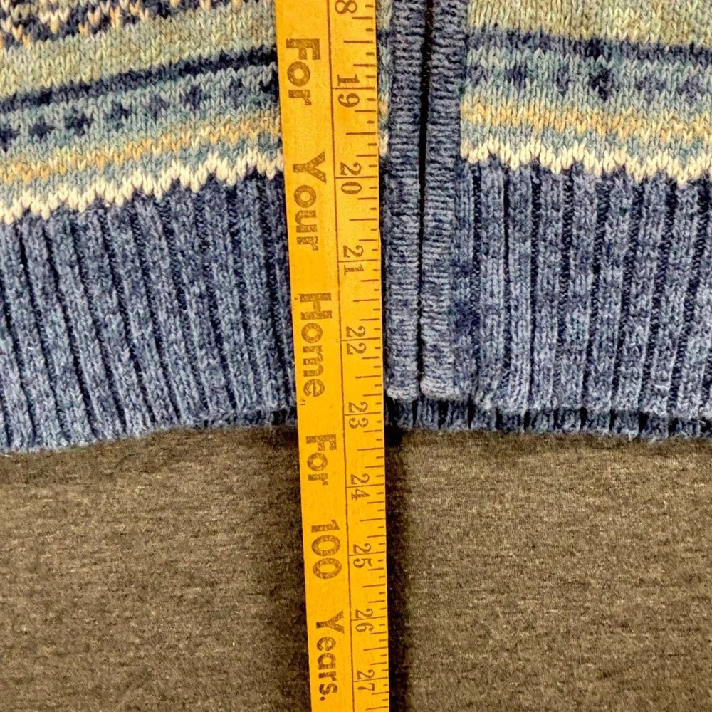 Heirloom Collectibles Sweater Womens XL Fair Isle Full Zip Ribbed Cardigan